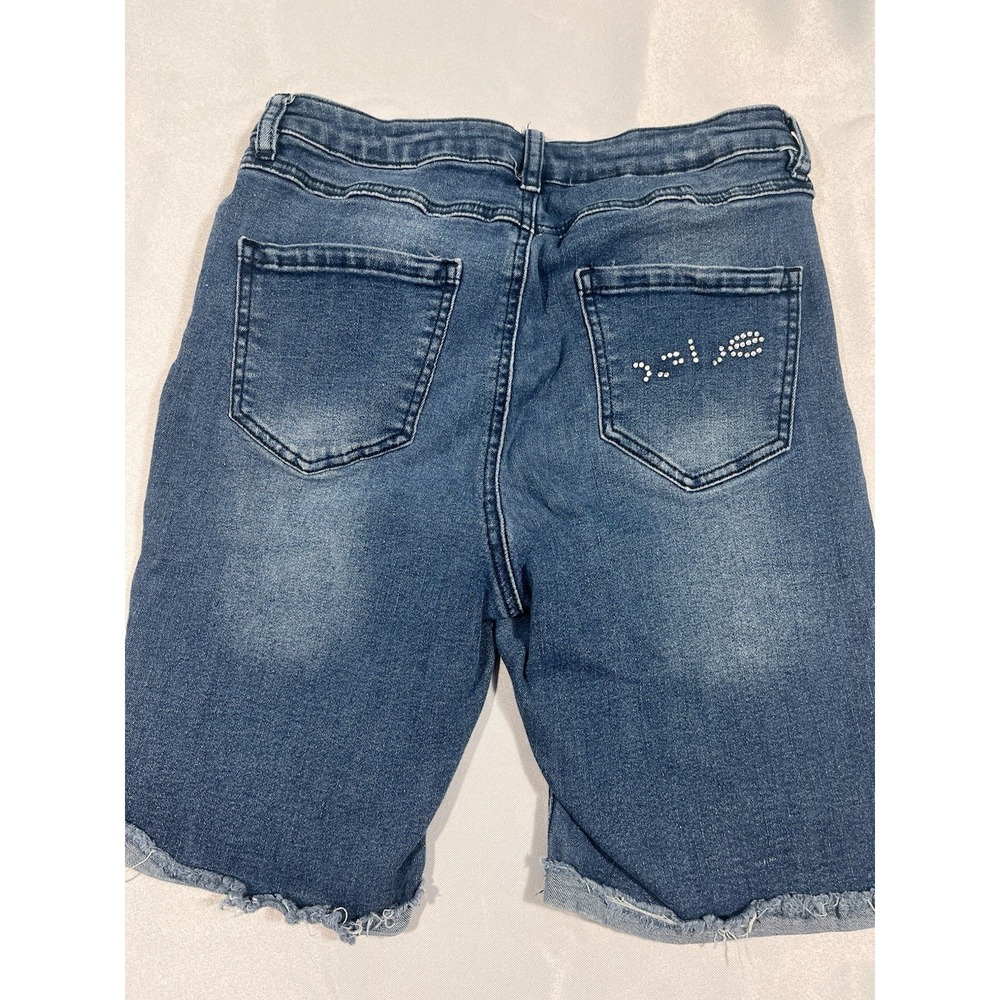 BEBE Jeans Shorts, Medium Blue Missing Some Bedazzle Size 26 Waist. - Picture 4 of 5